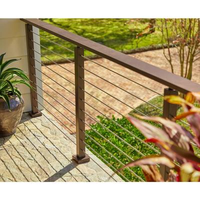 China Modern Outdoor Glass Aluminum Cable Railing Modern Outdoor Glass Post Balcony Stainless Steel Cable Mount Stainless Steel Deck Railing for sale