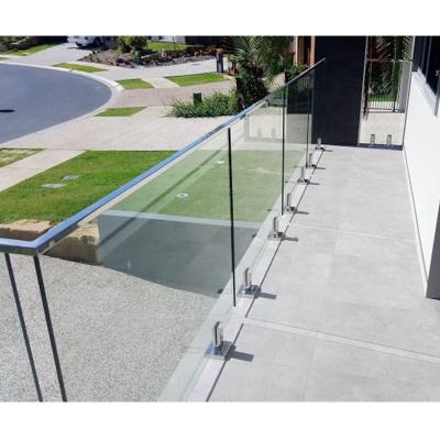 China Modern Balustrade Stainless Steel Pin Fence Pool GOBO Glass Railing for sale