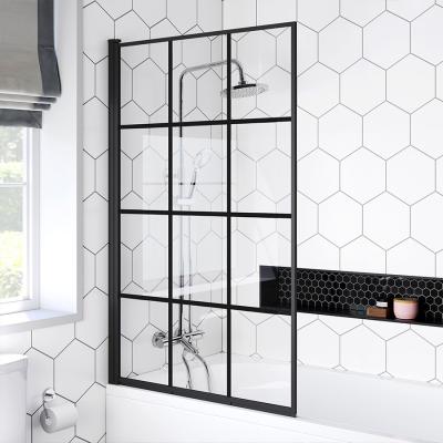 China Modern Matt Frame Grid Enclosure 10mm Tempered Glass Walk In Prefab Bathroom Shower Enclosure Mud Fin Magnet Hinge Frameless Shower Door for sale