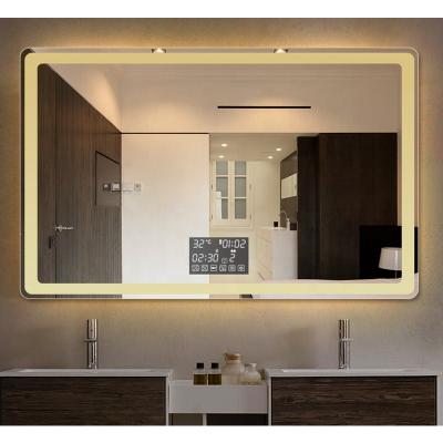 China Customized Decor Expanding Wall Around LED Backlit Bright Smart Bathroom Mirrors With Lighting for sale