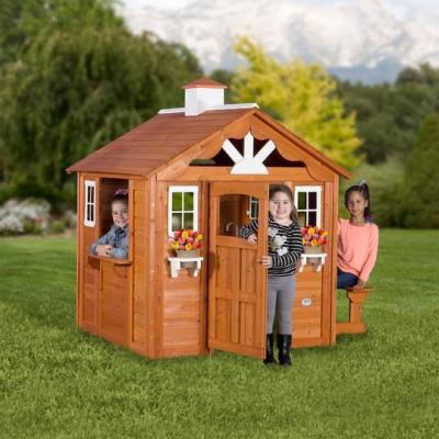 China High Quality Playhouse Outdoor Wooden Play With Friends In The Garden House By The Log for sale