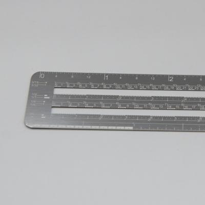 China Custom Polished Stainless Steel Etching Ruler, Brilliant Measuring Tool for Schools, Offices, Architects, and Engineers for sale