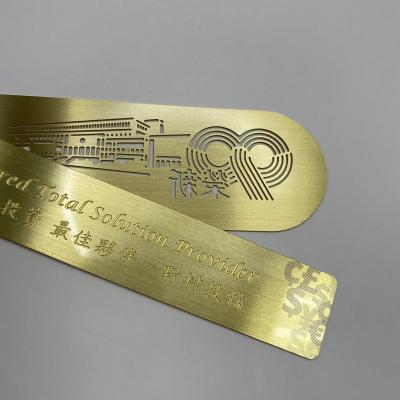 China Custom Brass Matte Etching Ruler, Perfect for Travel or Business Gift for sale