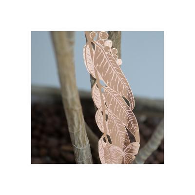 China Modern Custom Shiny Rose Gold Plated Bookmarks, Luxurious Selection to Enrich Your Custom Gift for sale