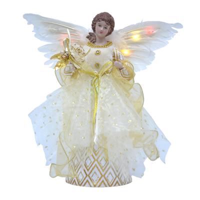 China Gifts for Kids Sale LED Christmas Decoration New Christmas Light Angel Ornaments Decorations Tree Top Christmas Doll Festival Hot Holiday for sale