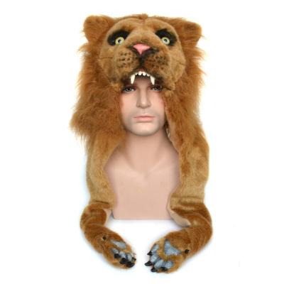 China Handmade Warm Plush Hat Shape Leopard Cartoon Cosplay Fluffy Mask for sale