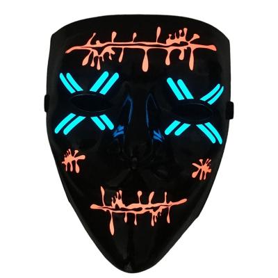 China Amazon Hot Sale Eco-Friendly Halloween Led Light Up EL Mask LED Purge Light Glowing Mask For Party Festival for sale