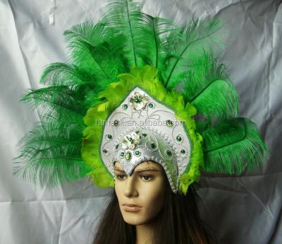 China Feather Paper Wholesale Headdress Indian Carnival Headdress for sale