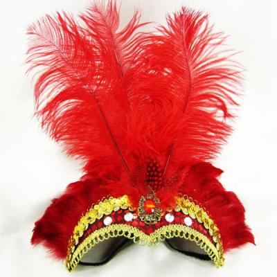 China Wholesale Dark Red Natural Fabric Ostrich Feathers Decoration Hat Decor Making , Headpieces For Female for sale