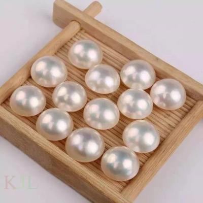 China Daily Wear High Quality 3A Hole Half Drilled Loose Button Bead Bead 3mm-8mm Size Various Colors Cultured Bead For Making Earrings for sale