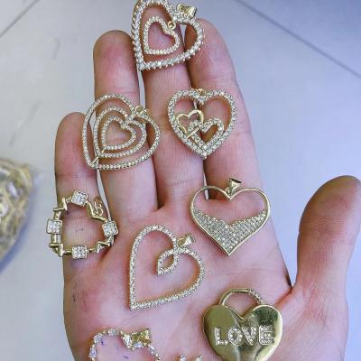 China New Design Gold Mother's Day Gift Brass Micro Zircon Star Heart Shape Stud Earrings Jewelry Set TRENDY for sale