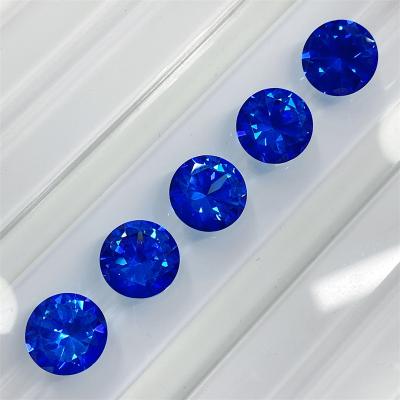 China High Quality AAAAA Game or Fire Topaz Synthetic Cubic Zirconia Stone Blue Color Round Shape Zircon Gems Stone for sale