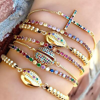 China BOHEMIA 2021 hot sale fashion jewelry fish colorful irregular wood colorful resizable 18k gold plated alloy bracelet for sale