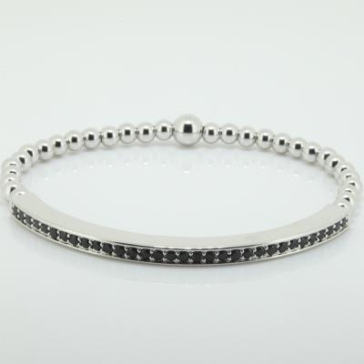 China 24k Silver Sparkle Trendy CLASSIC Crystal Rhinestone Stretchy Beaded Bracelets for sale