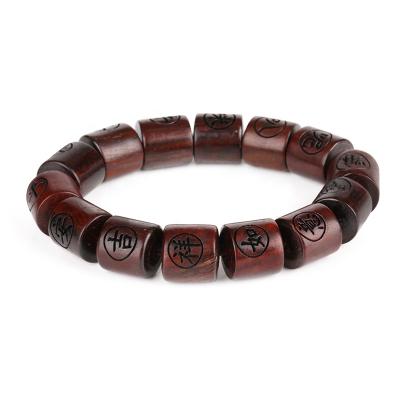 China 13mm Wooden Beads Bracelet Red Sandalwood Beads Bracelet Fashionable Custom Charm Bracelet for sale