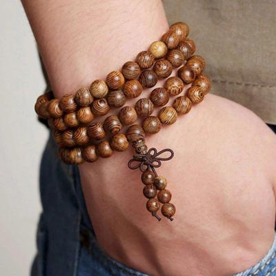 China Flexible Chinese Knots Muslim Multilayer Bracelet Classy Fashion Wood Beads Bracelets for sale