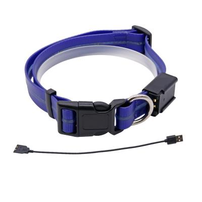 China Stylish Waterproof and Smell Proof DETACHED PVC Led Dog Collars Wholesale With USB Rechargeable Battery for sale