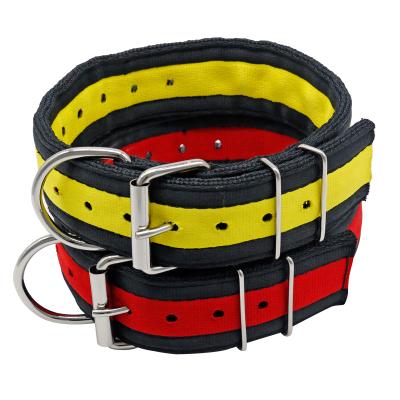 China Mine Bull Yard Dog Chains Metal Collar Heavy Duty Durable DETACHED Collar with 4 Layers Nylon Webbing for sale