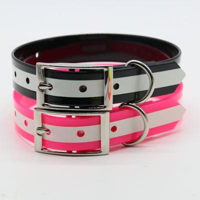 China Luminous Fluorescent Neon Pink TPU DETACHED Glowing Dog Collars for Pets and Hunting Dogs Supplies for sale