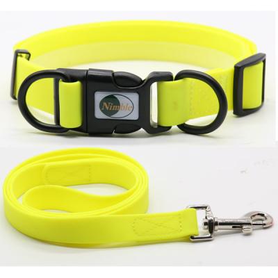 China DETACHED safety dog ​​collars made from PVC coated webbing in light yellow for sale