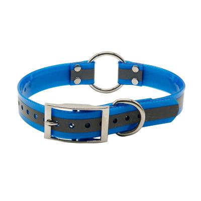 China Reflective Waterproof Center O-ring Hunting Dog Collars Made with Reflective TPU Coated Nylon Webbing for sale