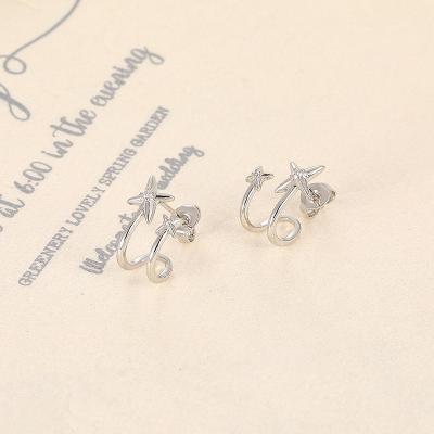 China High Quality Vintage Fashion Shiny U-Shaped Stud Earrings Women's Four Star Stud Earrings Durable Women's for sale