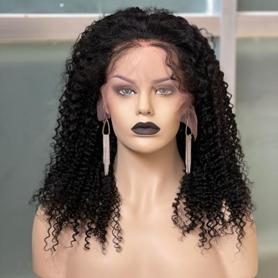 China Hot Selling Deep Wave Christmas Virgin Hair 16in Density 250 Hair Front Wig Pre Pluck Hair Wig for sale