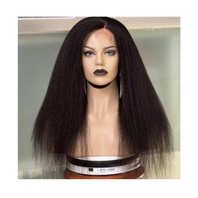 China Wholesale 12A Virgin Hair Curly Grade 100% Brazilian Hair Wig Pre Pluck Curly Straight 18inch 130% Lace Wig for sale