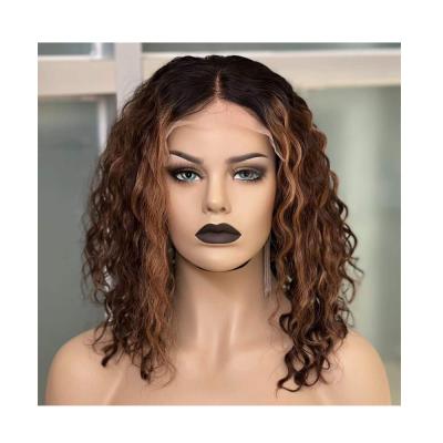 China Wholesale Price 180% Wave Lead JOYWIGS 10A Grade Highlight Color Wave Closure Wig 5x5 12inch Closure Wig for sale