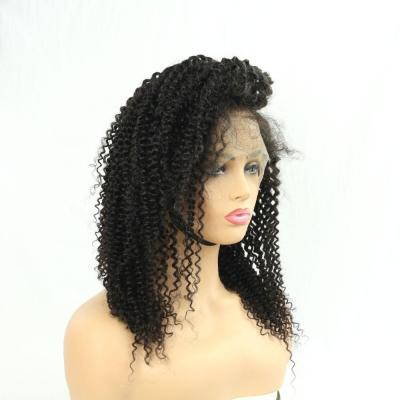 China Joywigs Kinky Curly 14 Inch Full Lace Wigs Pixie Curl Curl Afro Brazilian Human Hair Wigs For Black Women for sale