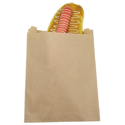 China Recyclable Custom Logo Printing Flat Bottom Paper Bag Brown Paper Bags Packaging For Snack Food Packaging for sale