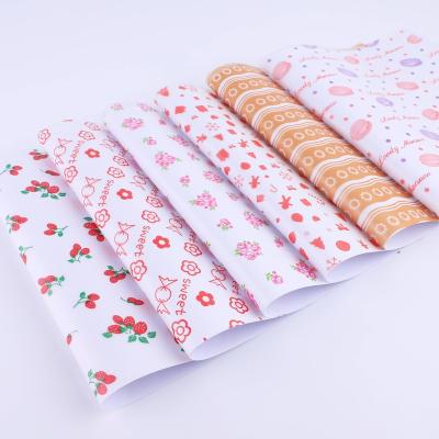 China Custom Greaseproof Paper Covers Sandwich Wrap Food Grease Sticker Dry Wax Grocery Packs Printed Waterproof Paper for sale