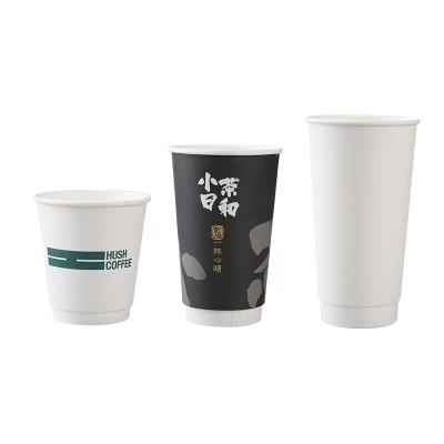 China Custom Printed Logo Disposable Disposable Recycle 8oz 12oz 16oz Double Ripple Wall Tea Milk Coffee Paper Cups With Lid for sale