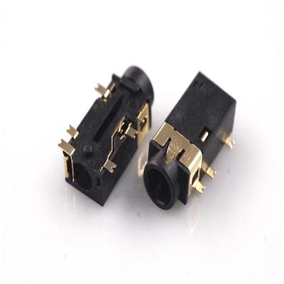 China TRRS 3.5 Mm Audio Jack TRS 6 Pin 3 Right Angle TIP And Pole Phone Socket 14.0mm Length Stereo Surface Mount Ring Internal Switches for sale