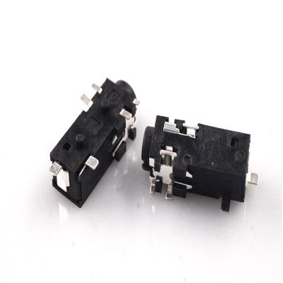 China TRRS TRRS 3.5 Mm Jack Stereo Sockets 6 Audio Horizontal Right Angle Cross SJ-4351X SMT Contact 4 Driver Tip And Ring Switch for sale