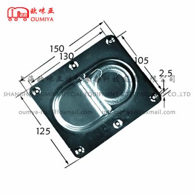 China High Quality Mild Steel Link Down Lashing Ring Truck And Trailer Parts Recessed D Pull Ring 131125AM for sale