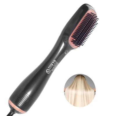 China Ionic Portable Electric Straightening Powerful EL Cabello De Planchas Para Hair Dryer Hot Air Comb Brush D.C. Motor for sale