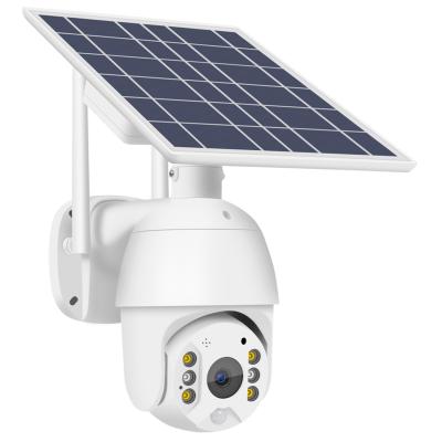 China Built-in Wifi/4g Solar Siren Camera, 1080HD Enhanced Night Vision, WIFI Solar Battery PTZ Camera Low Power Consumption for sale