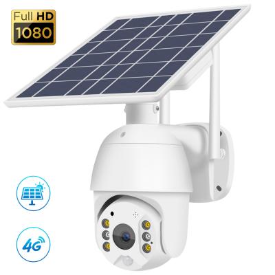 China Integrated Siren 4g Camera Nightvision With Solar Panel for sale