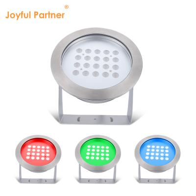 China Stainless Steel IP68 LED Underwater Lights 40W Warm White Single Color Pond Light for Party Swimming Pool Home Garden for sale