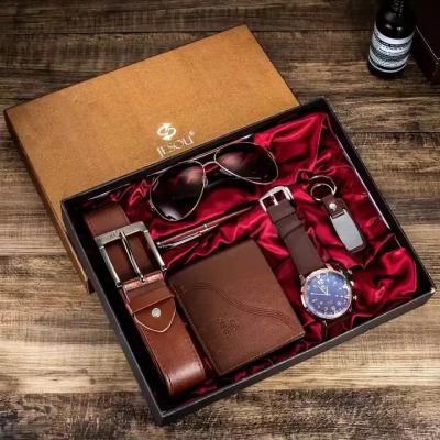 China Gift Men's exquisite gift set belt wallet watches for promotional business gifts for sale