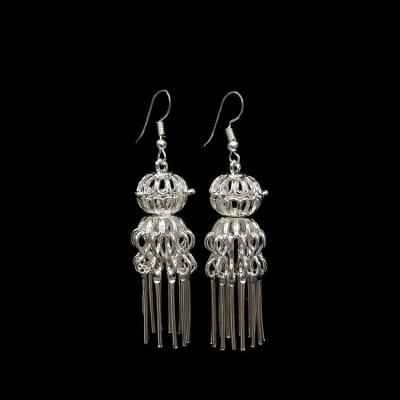 China Chinese factory miao ethnic earrings alloy silver plated ethnic boho hmong earrings for sale