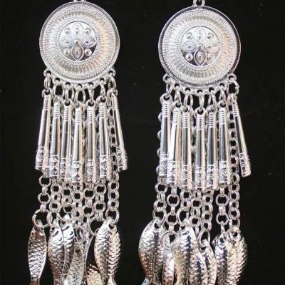 China Chinese factory miao ethnic earrings alloy plated jewelry silver earrings for women jewelry for sale