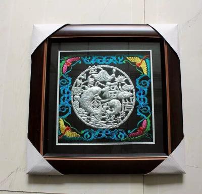 China China Chinese Miao Miao Silver Embroidery Crafts Family Hotel Decoration Painting Wall Picture Exotic View for sale