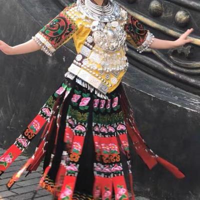 China WJ30016 Handmade Hmong dresses costume miao clothing for celebration not contain jewelry for sale