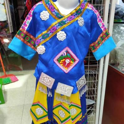 China WJ 30116 Hmong Miao Child Clothing Children's Dresses National Costume Handmade Not Including Jewelry for sale