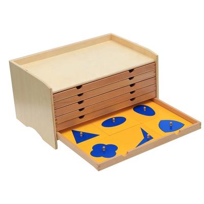 China Eco-friendly material kindergarten and materials preschool wooden educational sensory toys montessori geometric cabinet for sale