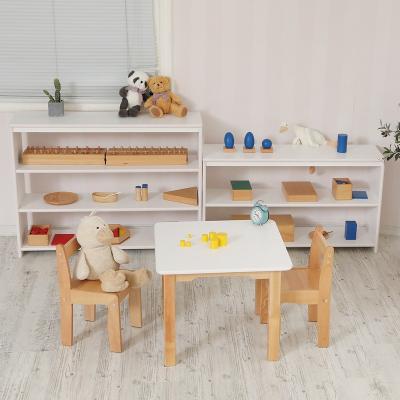 China White Montessori Child Care Cabinet Toy Storage Cabinets Furniture Wood Kids Kindergarten Toys Wooden Storage Furniture Environmental Material for sale