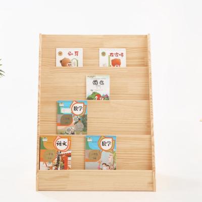 China Modern Children Wooden Bookshelf For Montessori Nursery Classroom Book Organizer Bookcase Furniture Children Kindergarten Home Library for sale