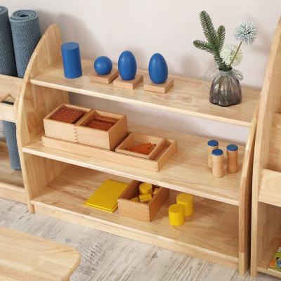 China Wooden Kindergarten Toys Cabinet Storage Nursery Furniture Environmental Montessori Material Sets Toy Shelf Kids Cabinet Storage Organizer Locker for sale